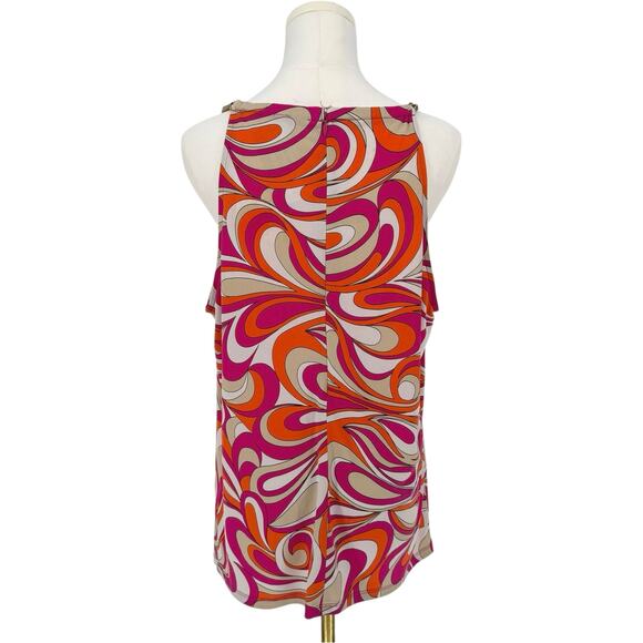 Michael Kors Psychedelic Gold Chain Sleeveless Top L-XL AS-IS* Party Going Out - Picture 2 of 9